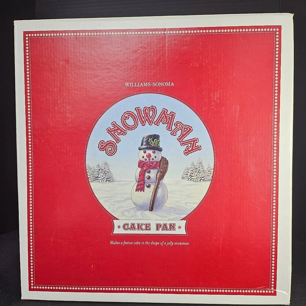 Nordic Ware For Williams Sonoma Christmas Snowman 3D Cake Pan With Original Box